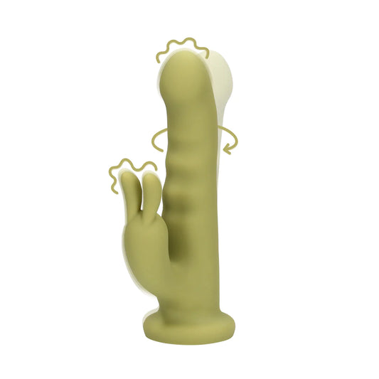 LOVELINE Ultra Soft Silicone Rotating Rabbit Vibrator - Spring Sage