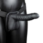 OUCH! Ribbed Hollow Strap-On with Balls - 8" / 21 cm