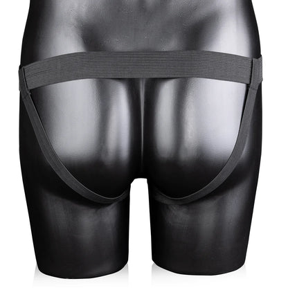 OUCH! Ribbed Hollow Strap-On with Balls - 8" / 21 cm