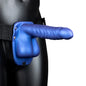 OUCH! Ribbed Hollow Strap-On with Balls - 8" / 21 cm