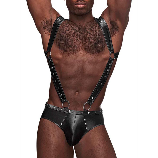 MALEPOWER Uranus - Harness Style Open Back Jock Briefs with Suspender Straps