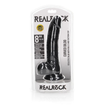 REALROCK Curved Realistic Dildo with Balls and Suction Cup - 8" / 20,5 cm