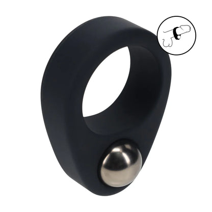 LEVELZ Liquid Silicone Single Weighted Ball Cockring - Black