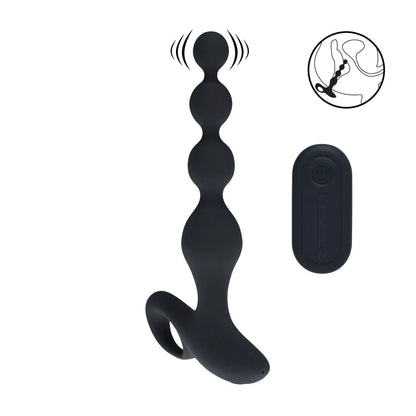 LEVELZ Remote Control Beaded Vibrating Silicone Anal Plug