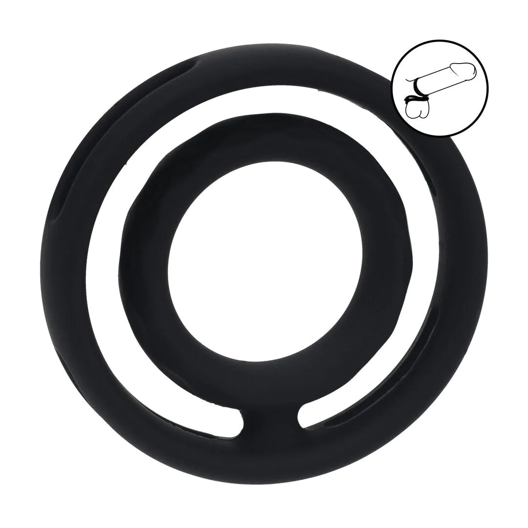 LEVELZ Classic Grooved Silicone Cock and Ball Ring - Black