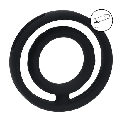 LEVELZ Classic Grooved Silicone Cock and Ball Ring - Black