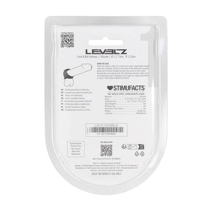 LEVELZ Silicone Cock and Ball Harness - Black