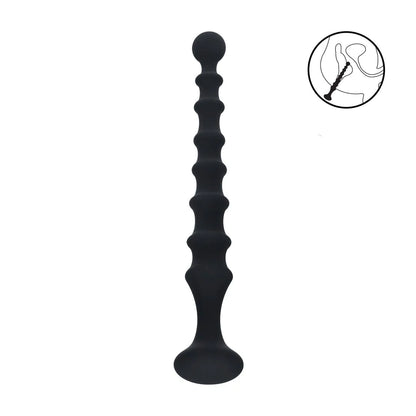 LEVELZ Ribbed Silicone Flared Anal Probe