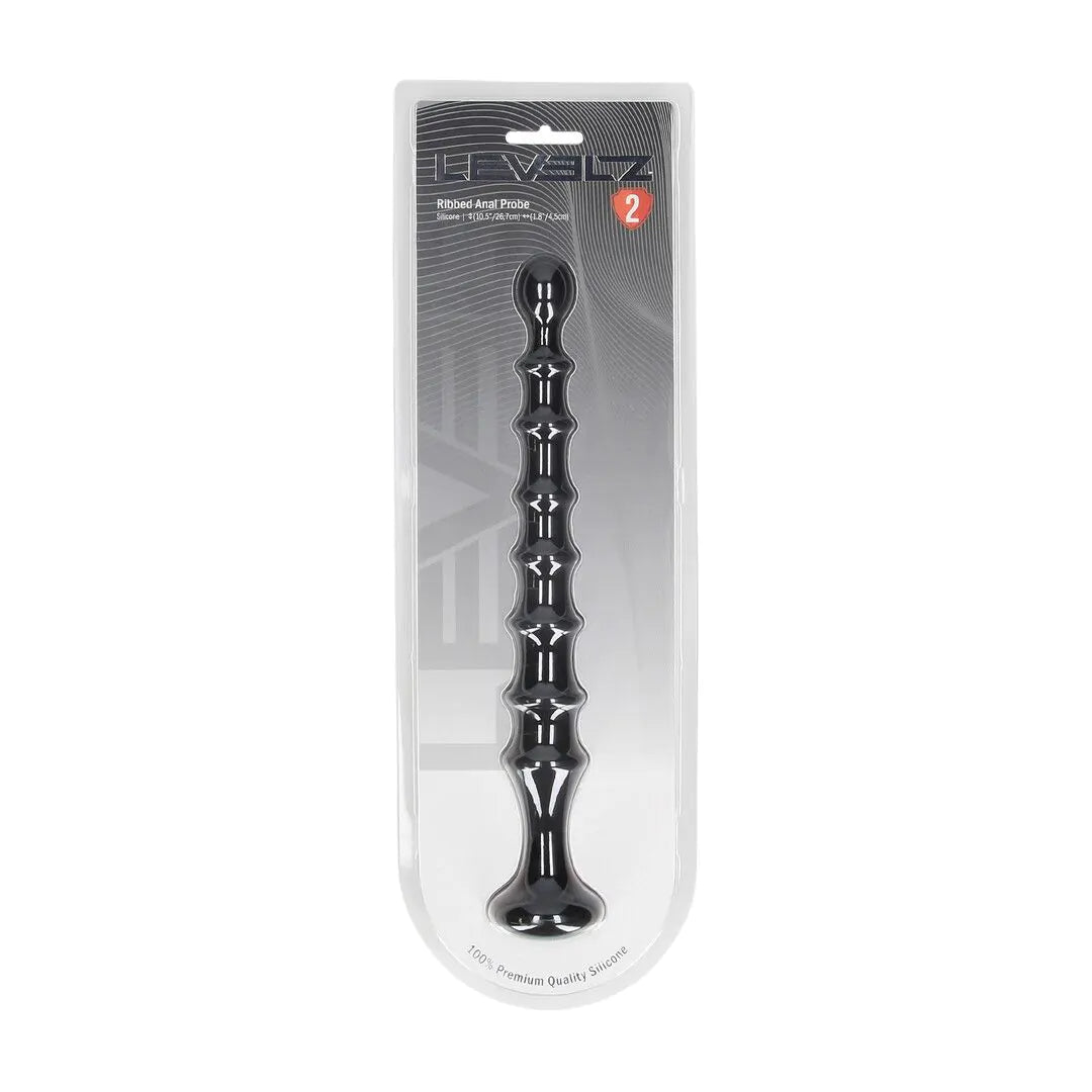 LEVELZ Ribbed Silicone Flared Anal Probe