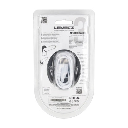 LEVELZ Vibrating Liquid Silicone Cock and Ball Ring - Black