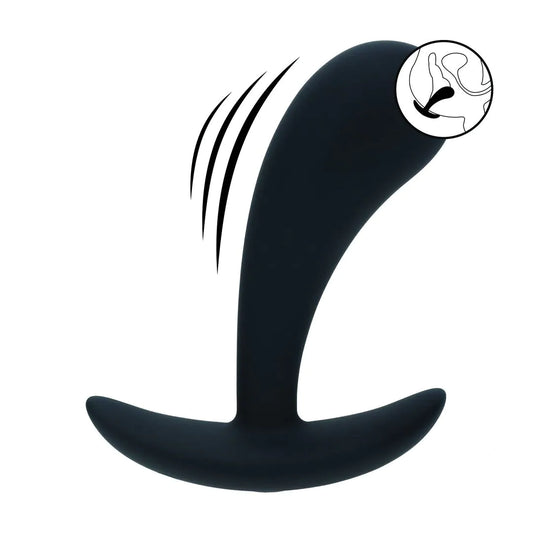LEVELZ Vibrating Silicone Prostate Stimulator Anal Plug - S - Black