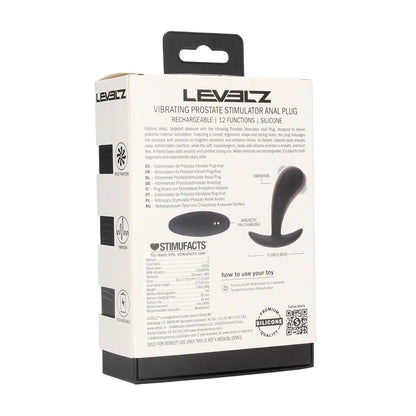 LEVELZ Vibrating Silicone Prostate Stimulator Anal Plug - S - Black