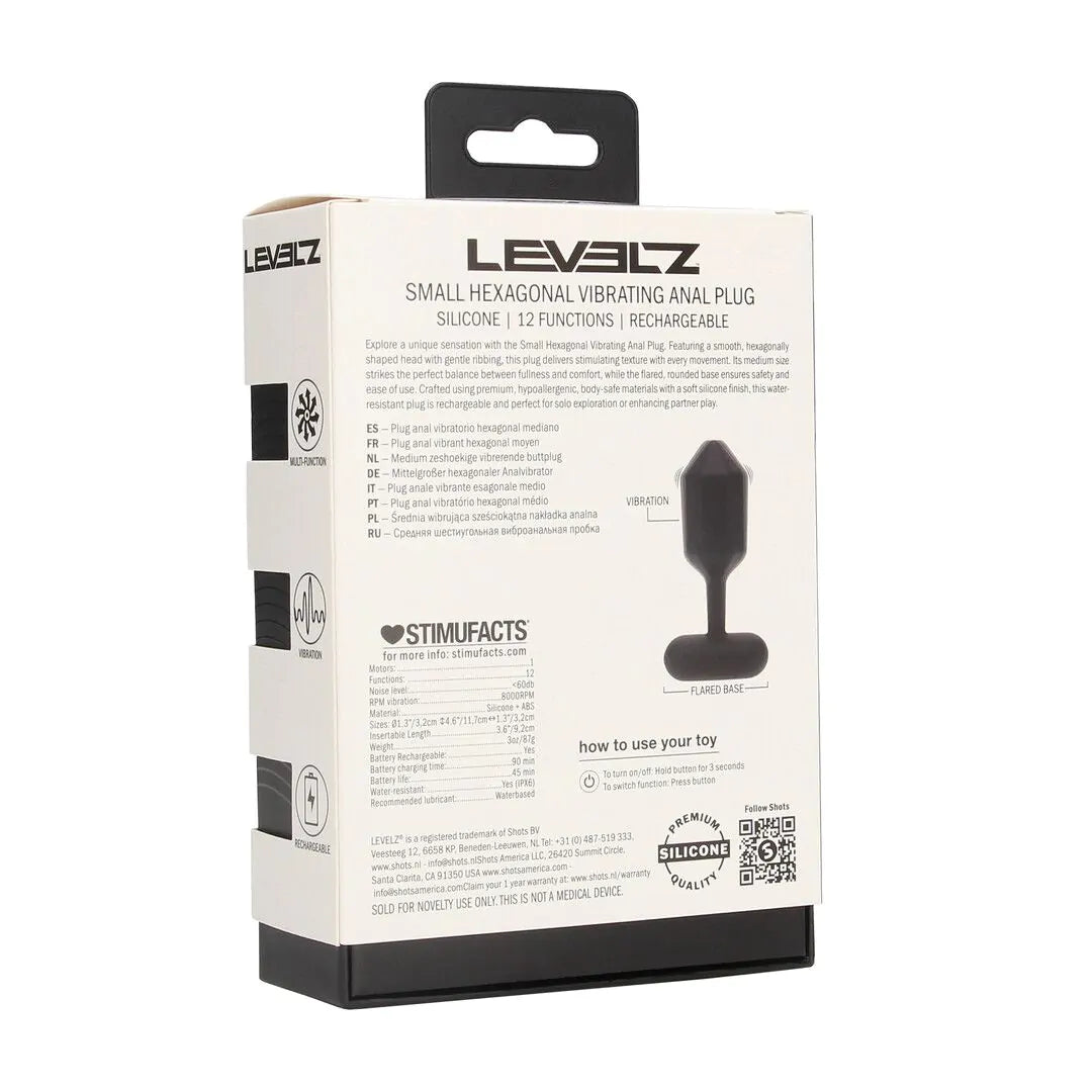 LEVELZ Hexagonal Vibrating Silicone Anal Plug - S