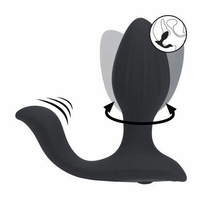 LEVELZ Vibrating and Rotating Silicone Anal Plug with Ball Stimulator