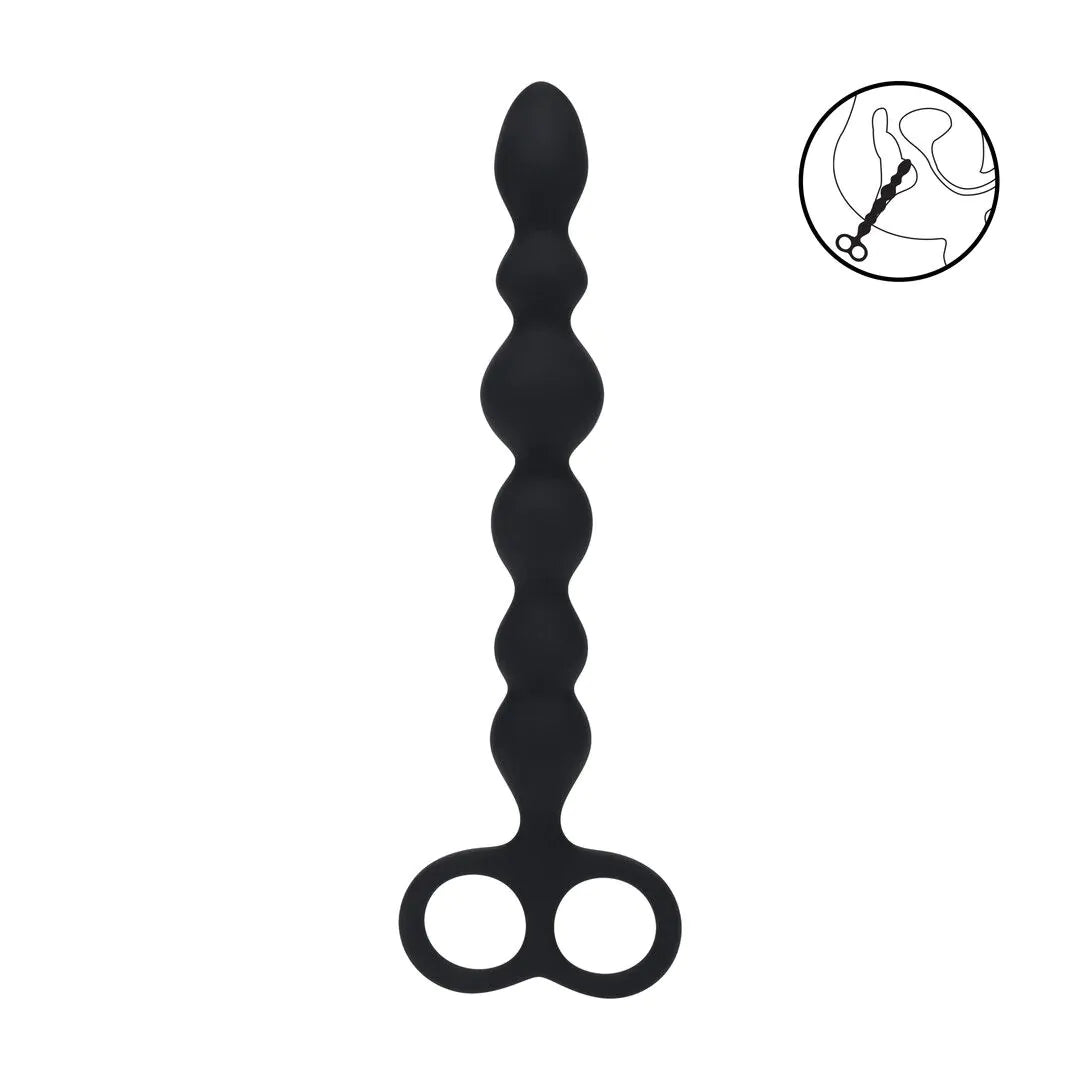 LEVELZ Beaded Silicone Anal Probe with Double Loop