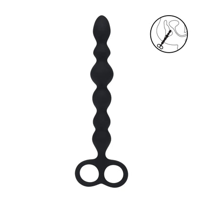 LEVELZ Beaded Silicone Anal Probe with Double Loop