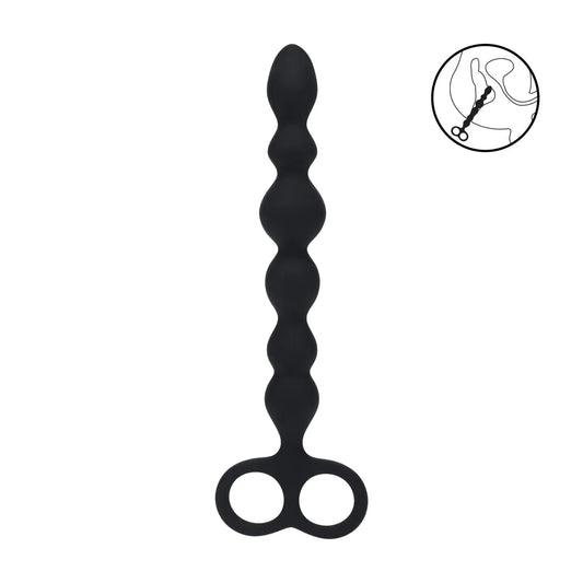 LEVELZ Beaded Silicone Anal Probe with Double Loop