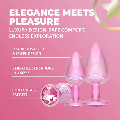 OUCH! Paris Collection - Metal Anal Plug Set - Pink