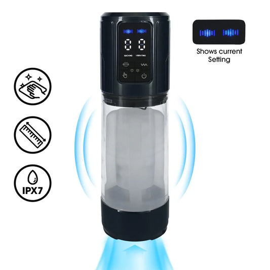 PUMPED UltraLift - Automatic Waterproof Masturbator Pump - Gun Metal