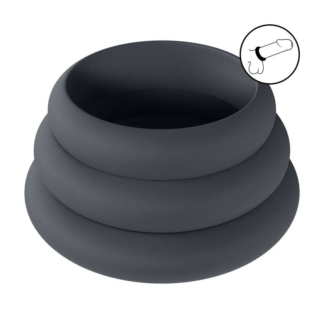 LEVELZ Wide O Silicone Cockring Set of 3 - S/M/L