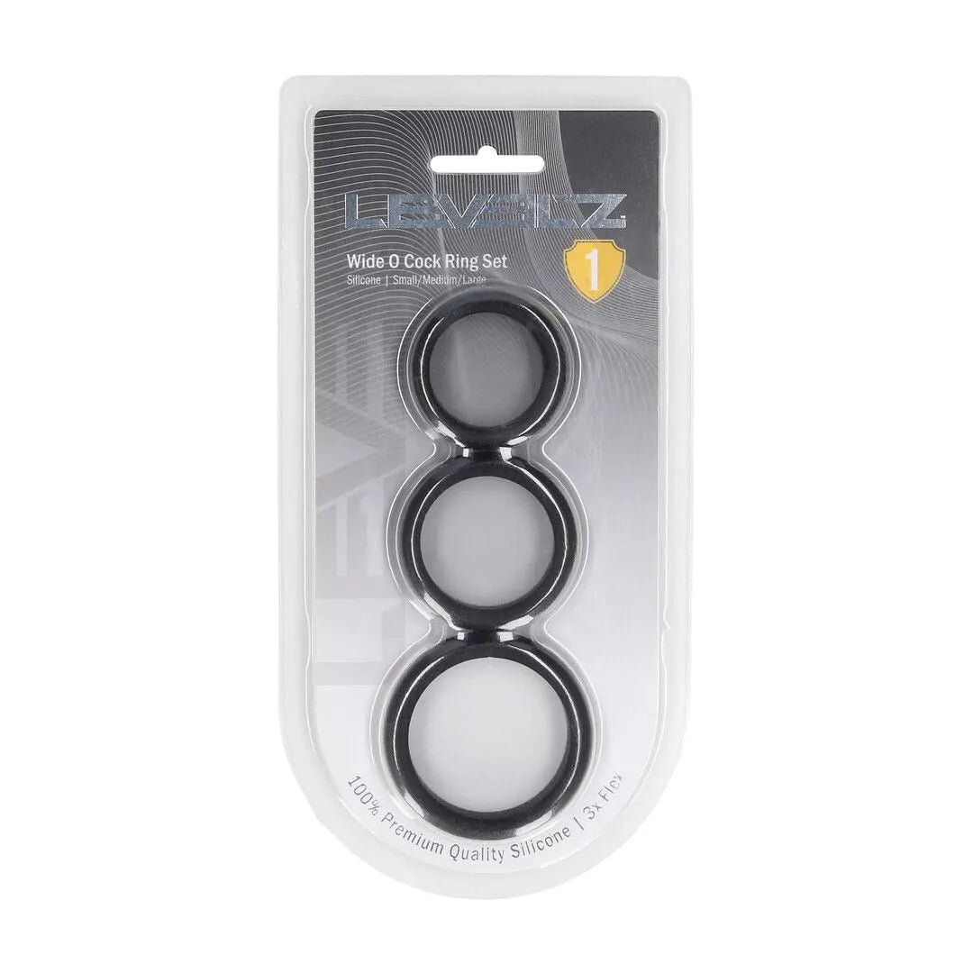 LEVELZ Wide O Silicone Cockring Set of 3 - S/M/L