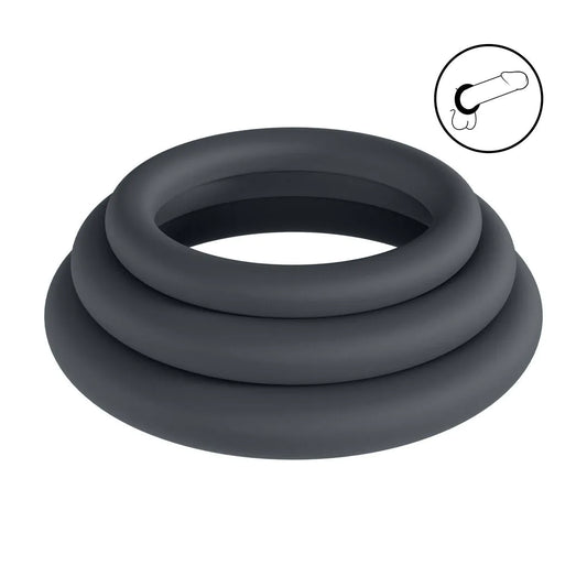 LEVELZ Classic Silicone Cockring Set of 3 - XS/S/M