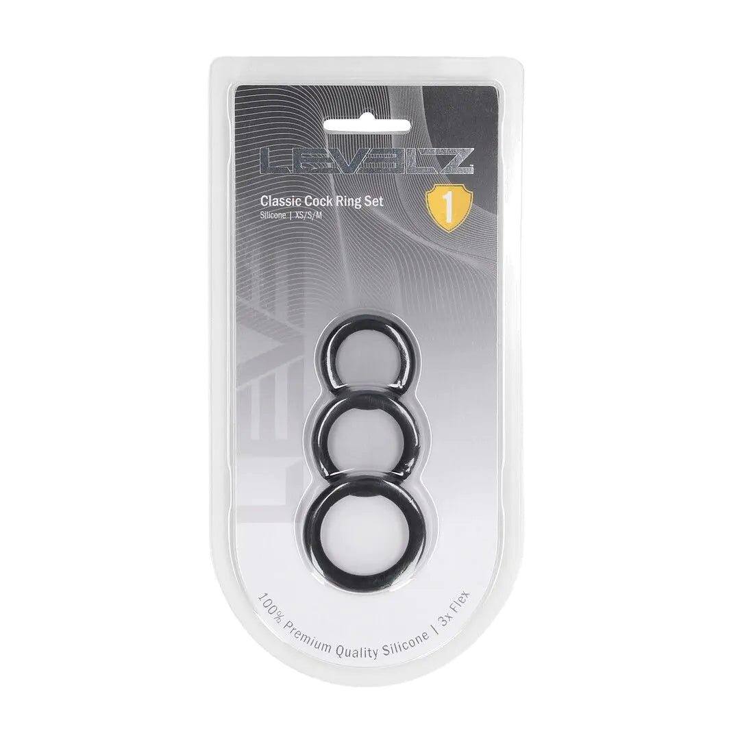 LEVELZ Classic Silicone Cockring Set of 3 - XS/S/M