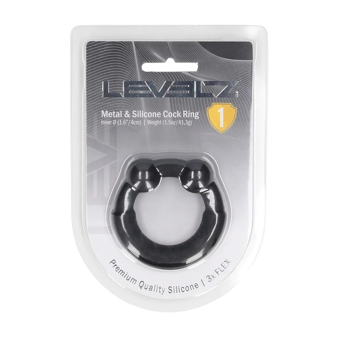 LEVELZ Metal and Silicone Cockring