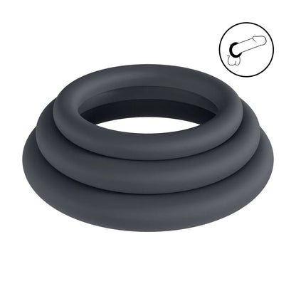 LEVELZ Classic Silicone Cockring Set of 3 - L/XL/XXL