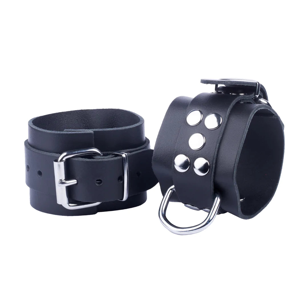 THERED Ultra Leather Handcuffs - Black