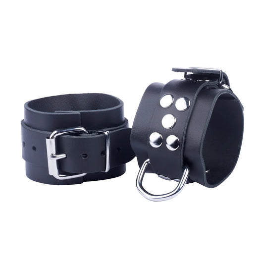 THERED Ultra Leather Handcuffs - Black