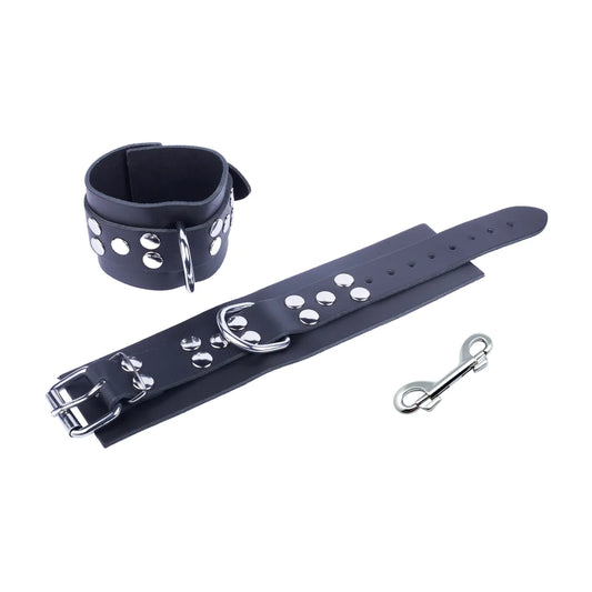 THERED Ultra Leather Handcuffs - Black