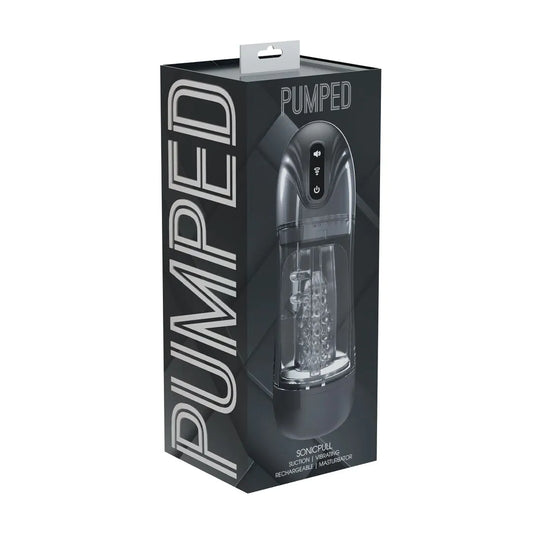 PUMPED SonicPull - Suction and Vibration Masturbator Pump - Multimedia Enhanced - Gun Metal