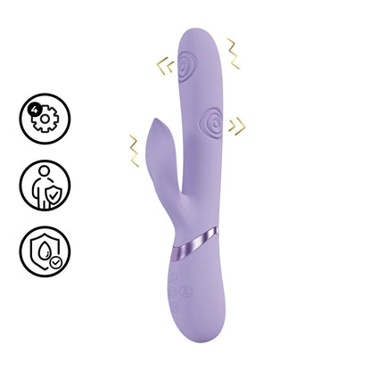 VIVE Fronda - G-Spot Vibrating and Tapping Leaf Clitoral Stimulator - PURPLE