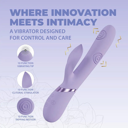 VIVE Fronda - G-Spot Vibrating and Tapping Leaf Clitoral Stimulator - PURPLE