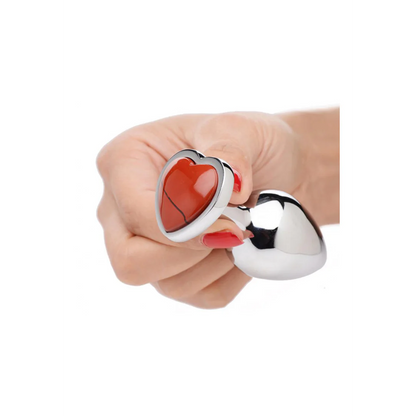 XRBRANDS Red Jasper Heart - Butt Plug - Medium
