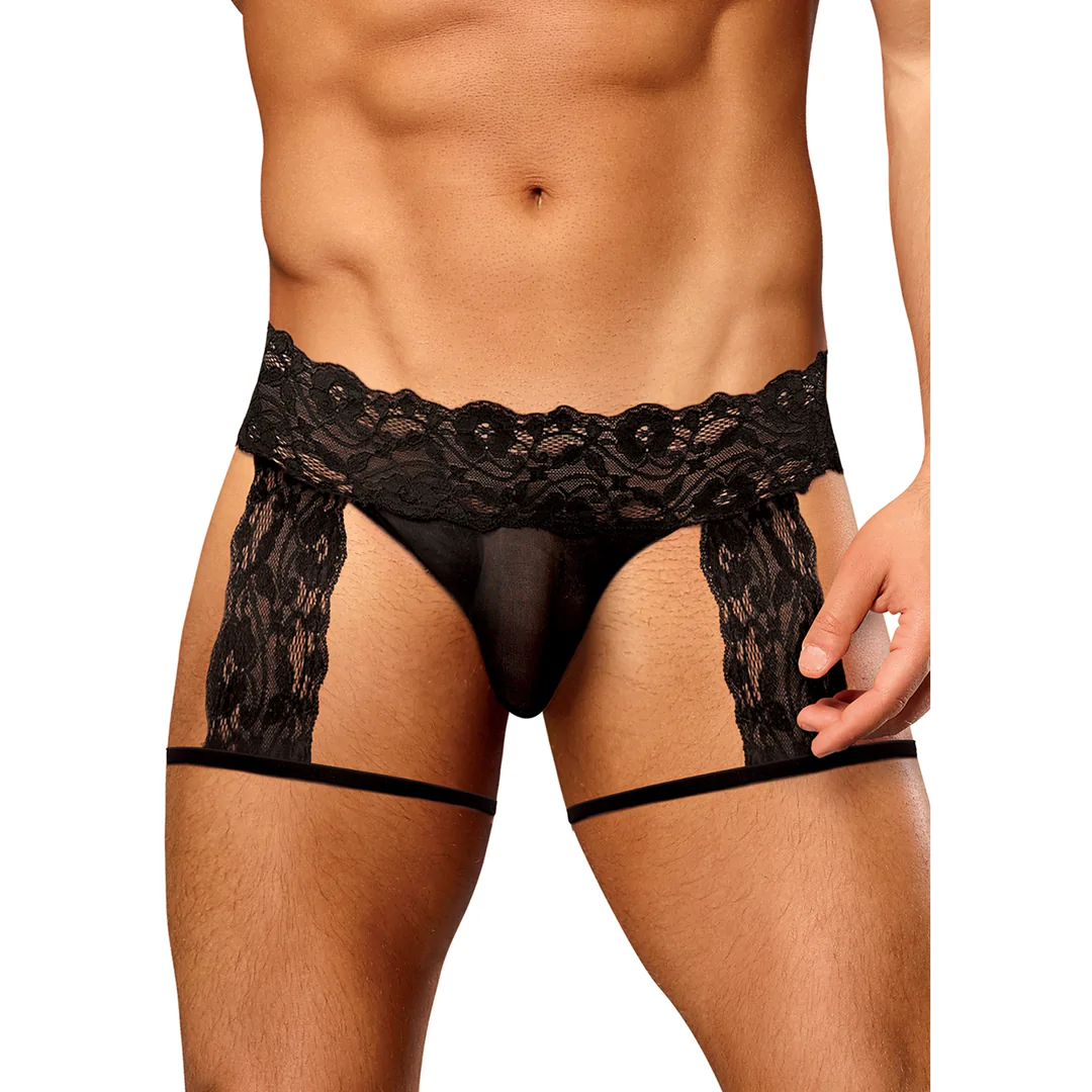 MALEPOWER G-String Garter Short - L/XL - Black