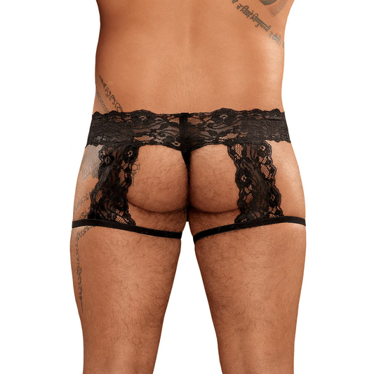 MALEPOWER G-String Garter Short - L/XL - Black