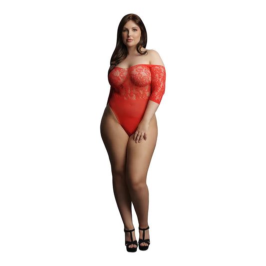 LEDÉSIR Presents Rhinestone Off Shoulder Bodysuit - Plus Size