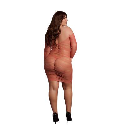 LEDÉSIR Long-Sleeved Net Mini Dress