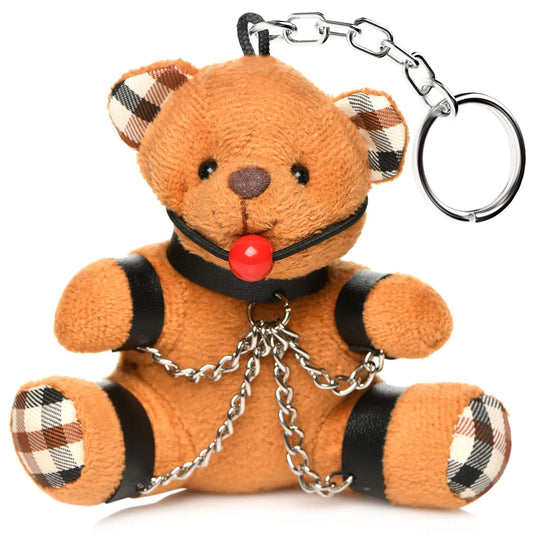 MASTERSERIES Gagged Teddy Bear Keychain - Brown
