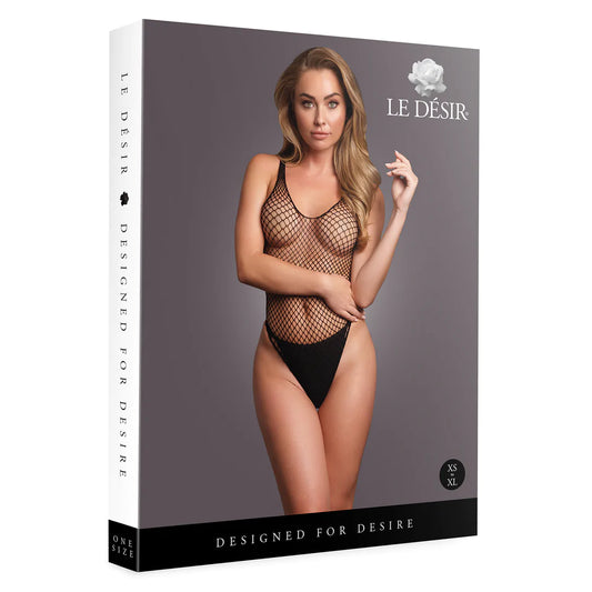 LEDÉSIR Body with Fishnet Structure - OS - Black