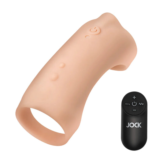 CURVETOYS Vibrating Silicone Penis Sleeve - Light