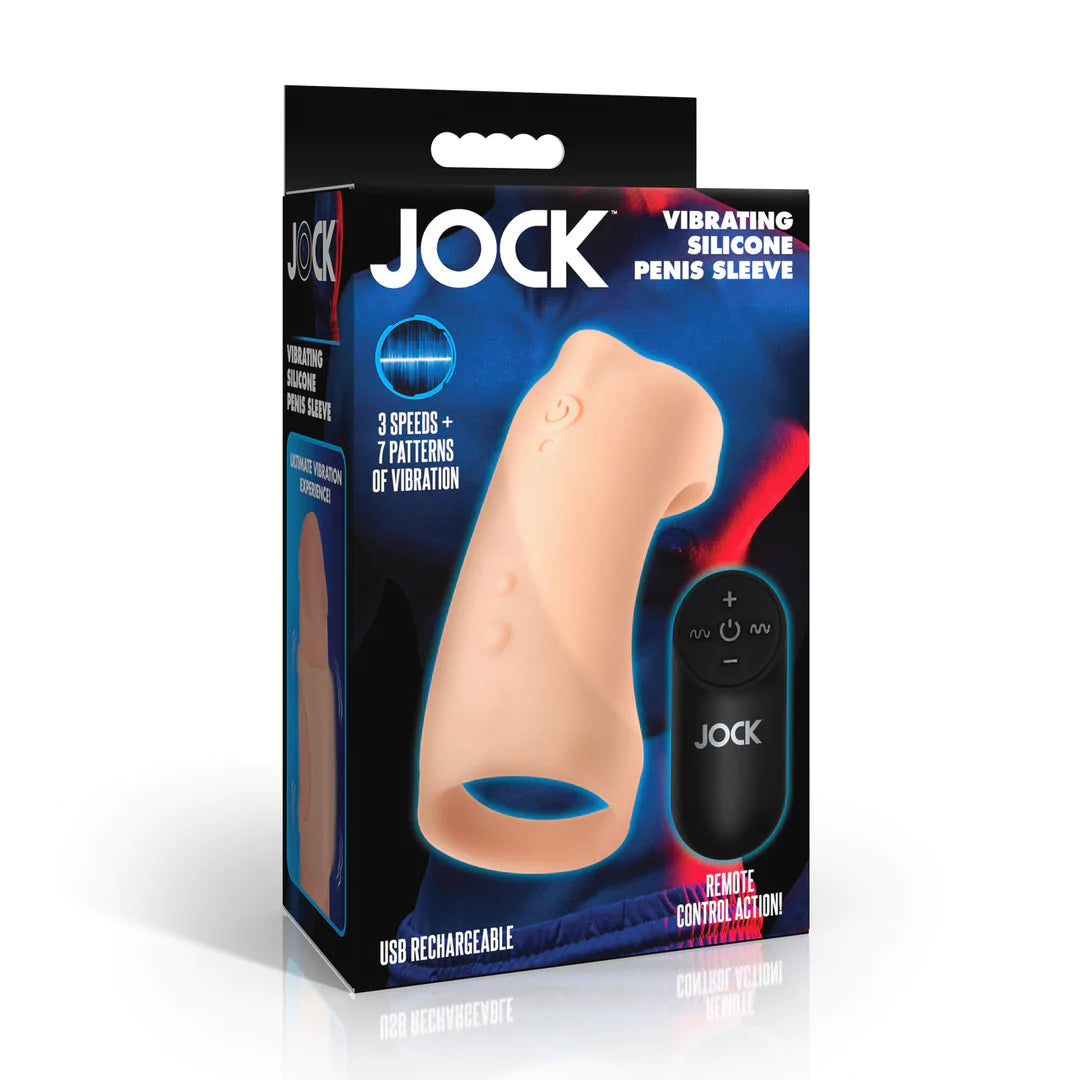 CURVETOYS Vibrating Silicone Penis Sleeve - Light