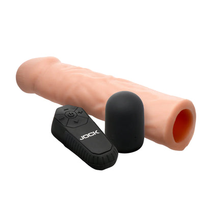 CURVETOYS Enhancers - Vibrating Realistic Penis Extension with Remote Control - Light