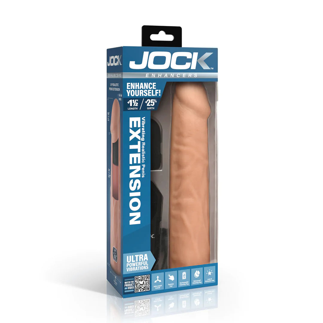 CURVETOYS Enhancers - Vibrating Realistic Penis Extension with Remote Control - Light