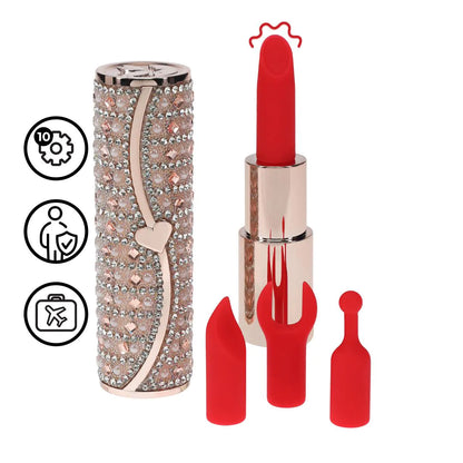 LOVELINE Tiffany - Lipstick Vibrator with 4 Attachments