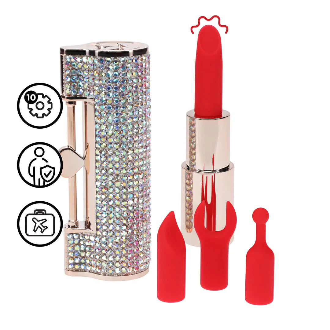 LOVELINE Diamond - Lipstick Vibrator with 4 Attachments - Iridescent