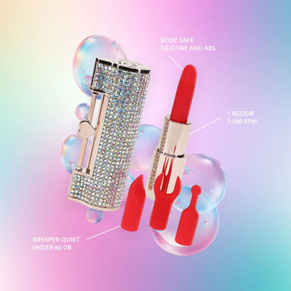 LOVELINE Diamond - Lipstick Vibrator with 4 Attachments - Iridescent