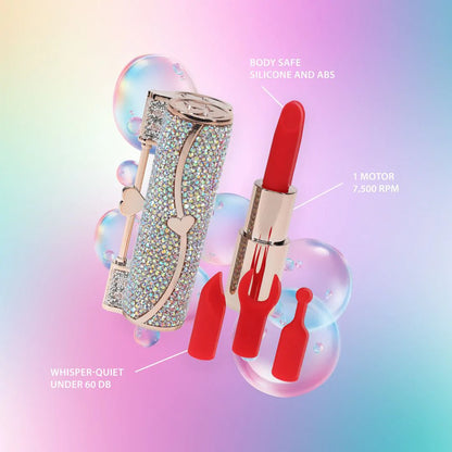 LOVELINE Sparkle - Lipstick Vibrator with 4 Attachments - Iridescent